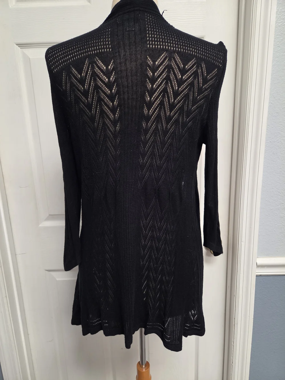 croft & barrow Black Ribbed Open Cardigan